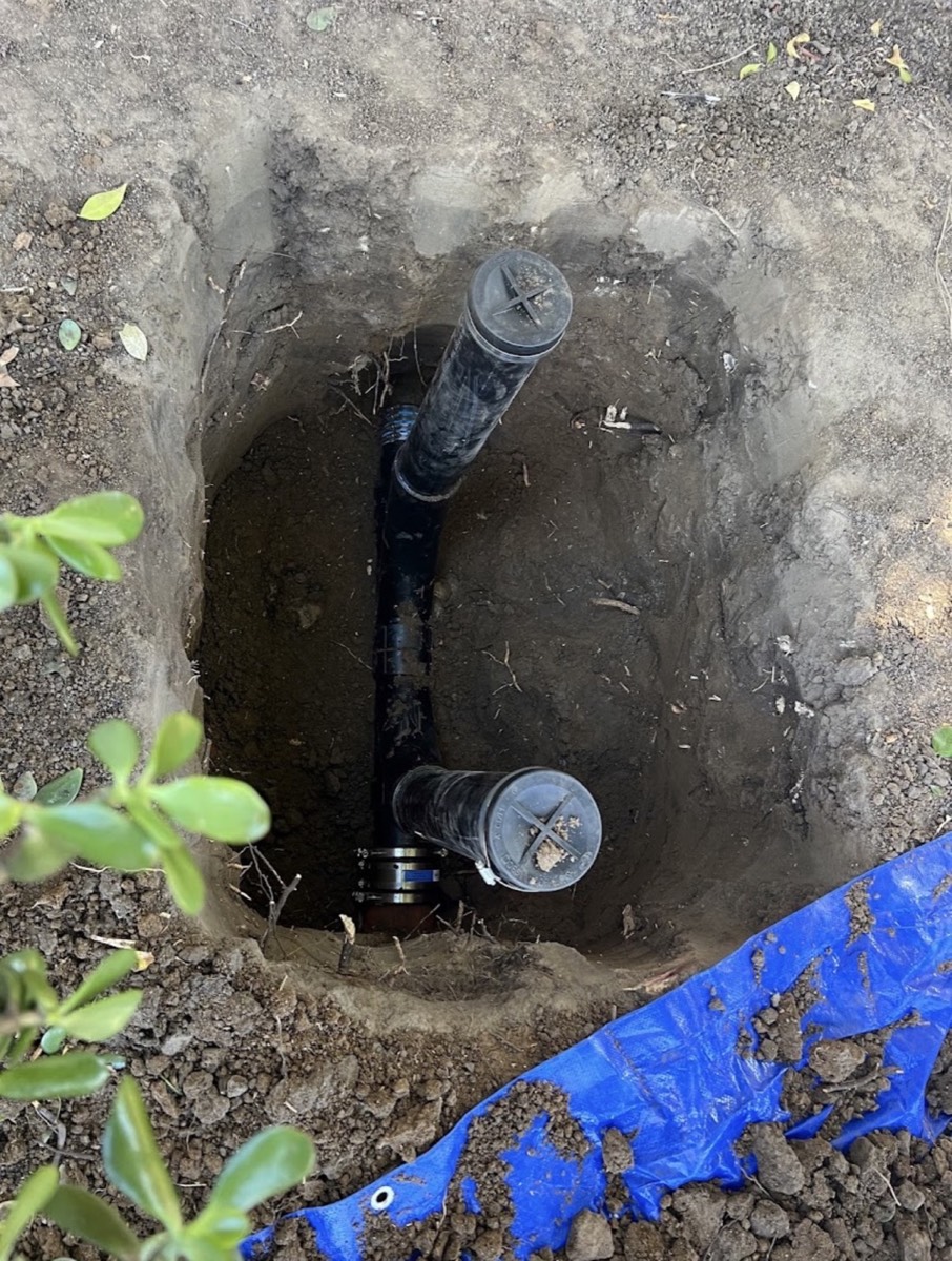 Drain cleanout access on a One Shot sewer project